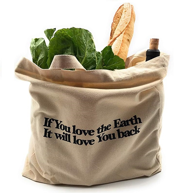 Sg64 bolsa de frutas y hortalizas orgánicas pesadas bolsas de lona de algodón bolsas de lona con marcas de impresión personalizadas